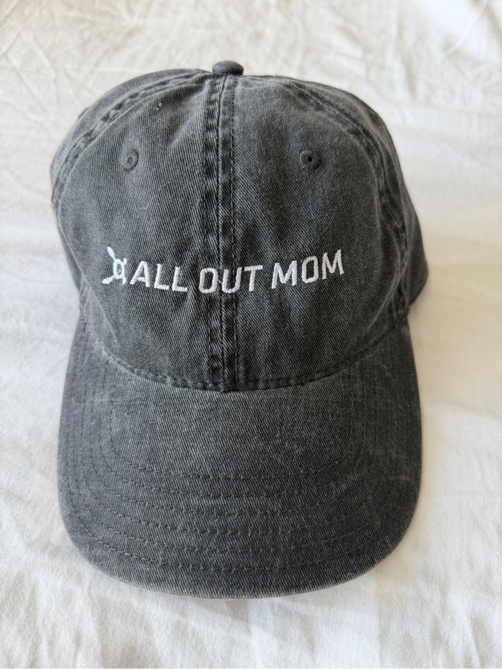 All Out Mom Embroidered Baseball Cap - Charcoal